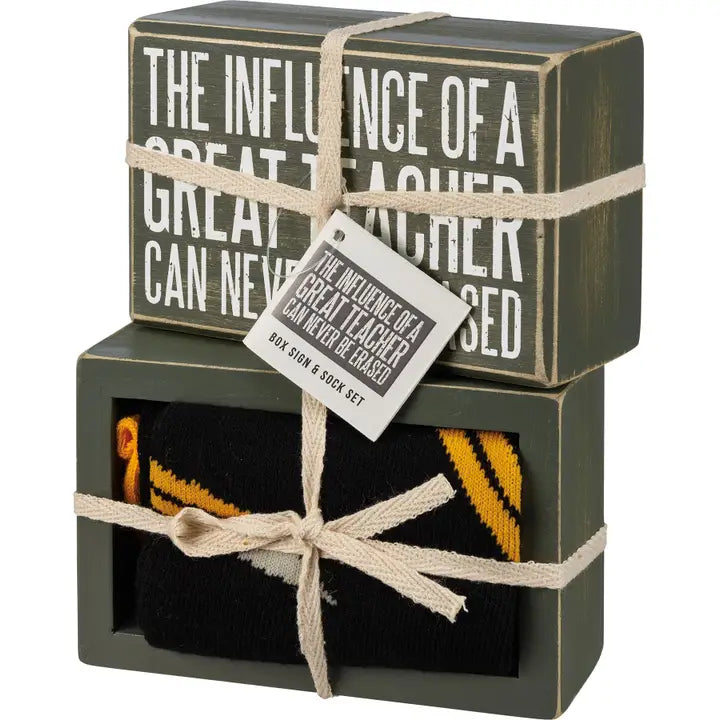 Influence of A Great Teacher Box Sign and Sock Set