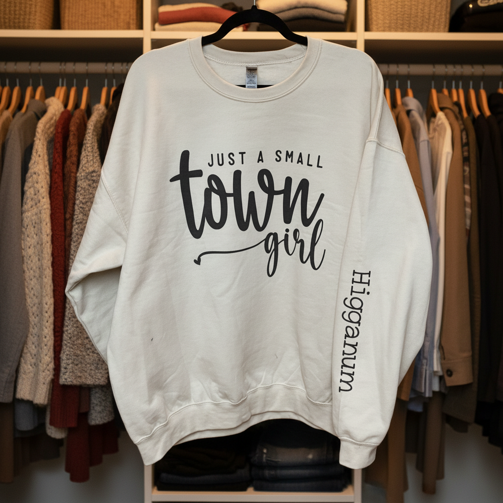 Just A Small Town Girl Sweatshirt Higganum - Cream XL