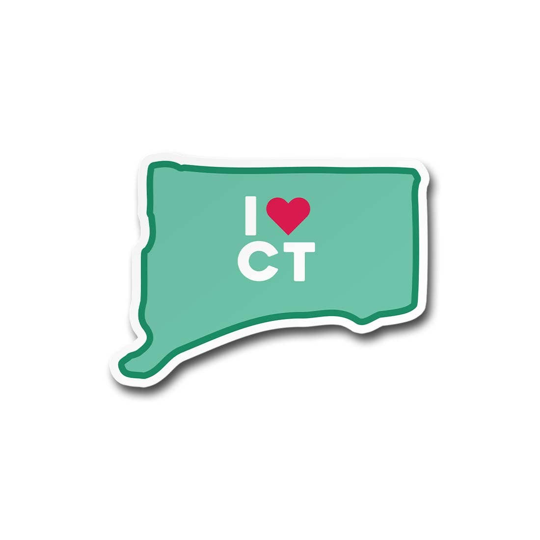 I Heart Connecticut Sticker Vinyl Decal: 3"