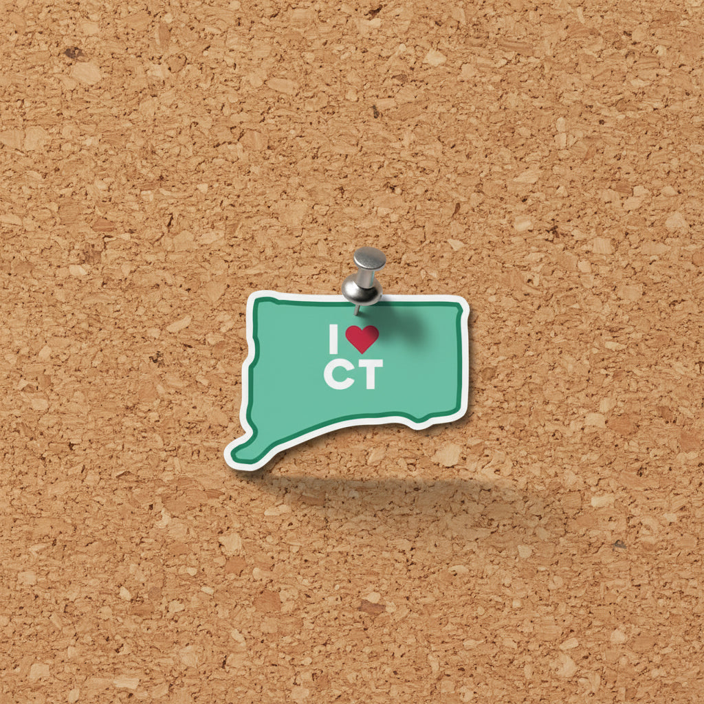 I Heart Connecticut Sticker Vinyl Decal: 3"