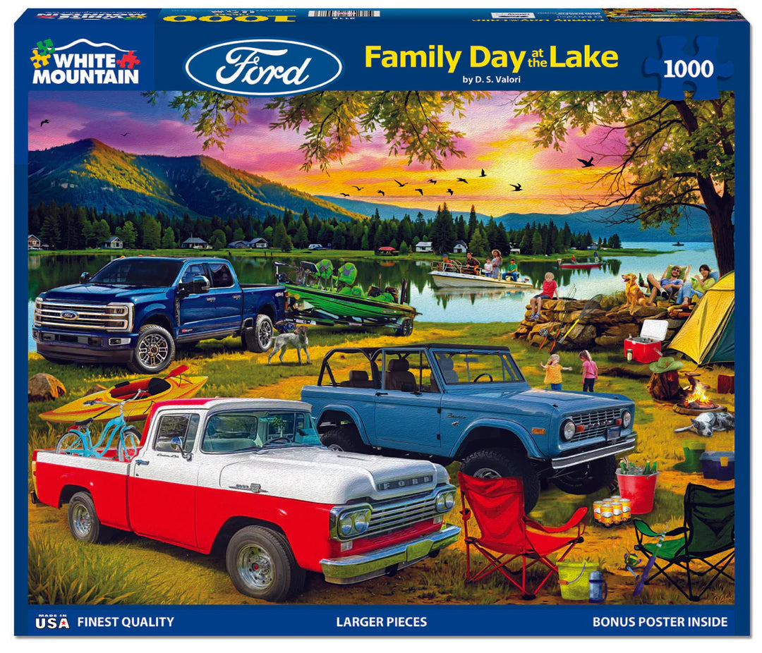 Family Day At The Lake-Ford - 1000 Piece Jigsaw Puzzle