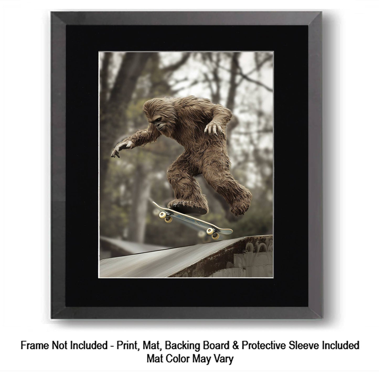 Vintage Photograph of Bigfoot Summer Memory Cryptids Art Prints - Bigfoot Prints – 8″x10″ Artwork in 11″x14″ Mat