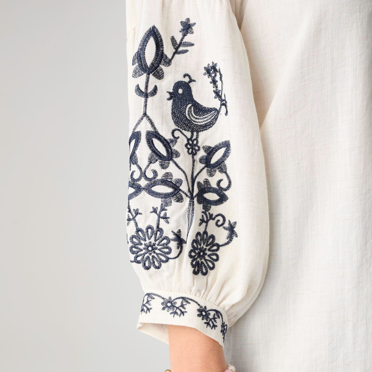 Karen Long Sleeve V-Neck Top - Natural S/M