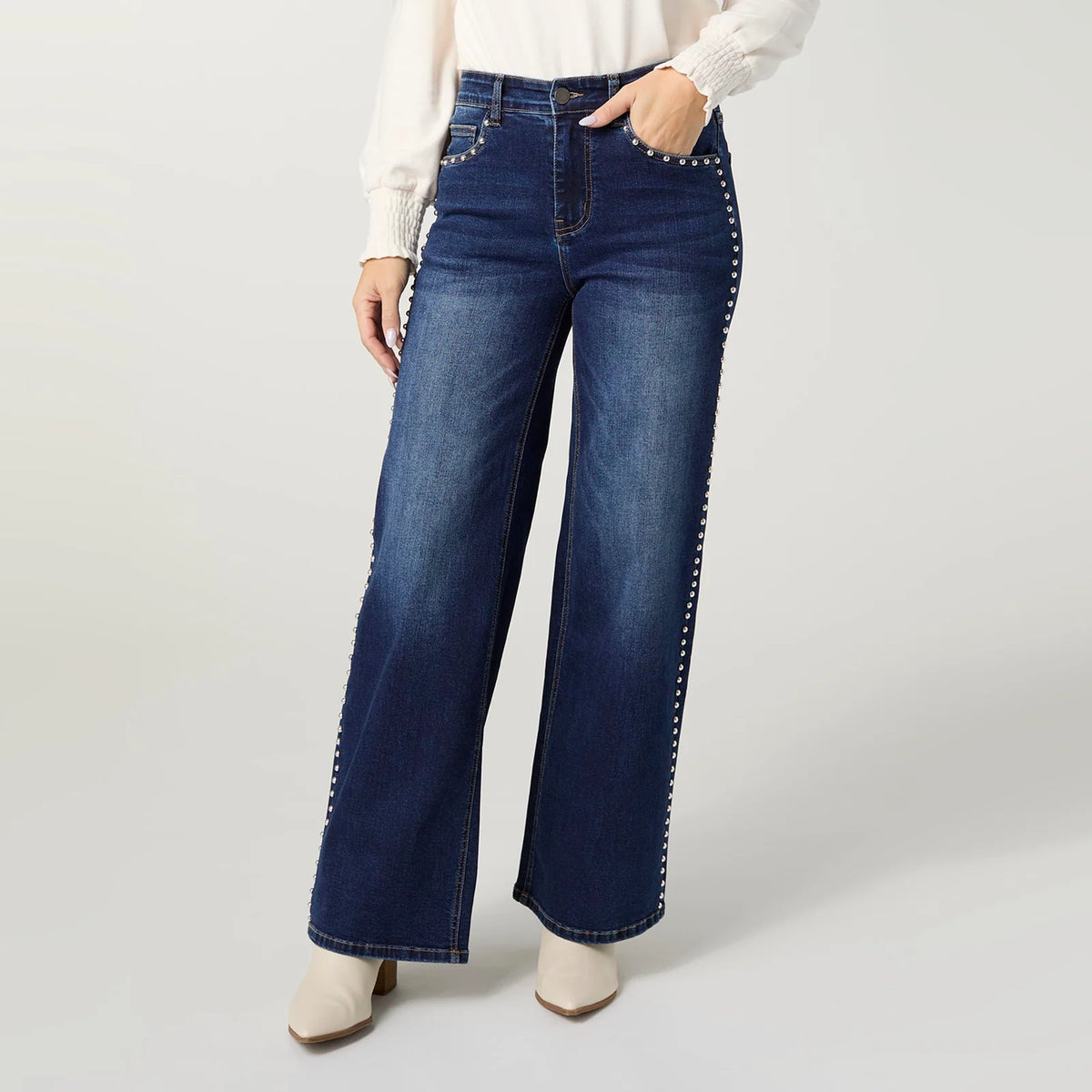 EverStretch Wide Leg with Stud Details