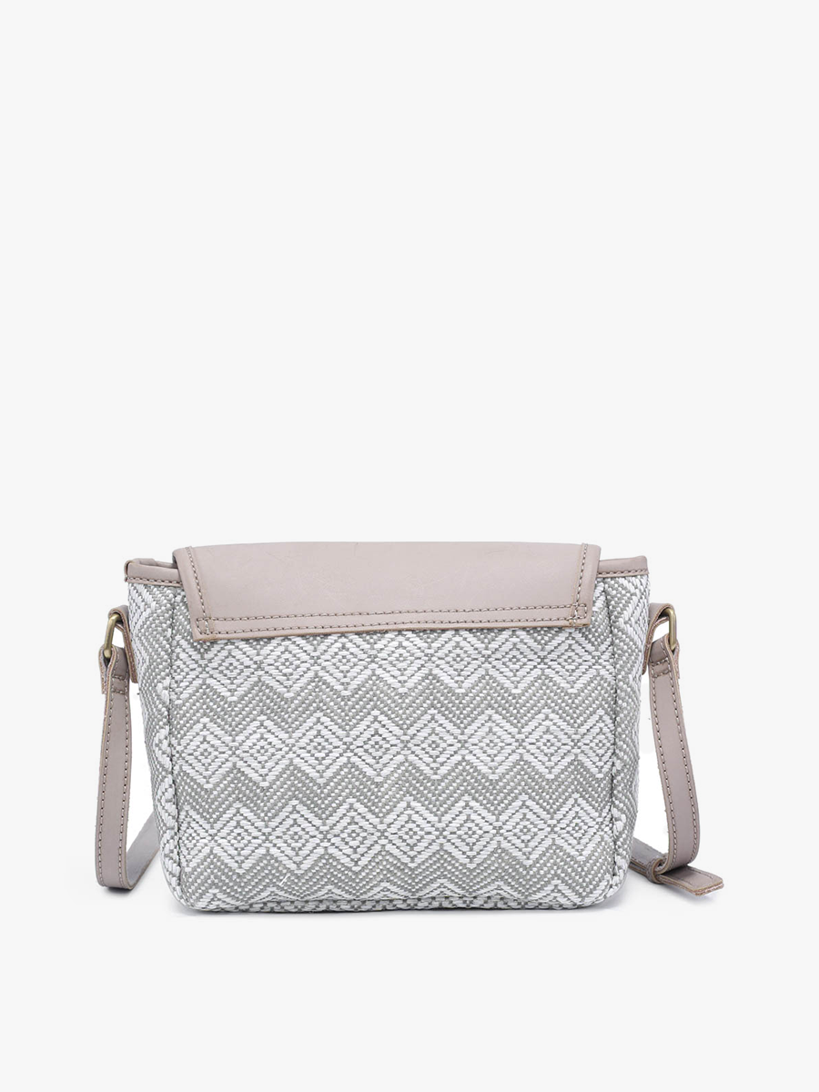 Erin Woven Crossbody w/ Vegan Leather Accents | M2064 : Herringbone/Taupe