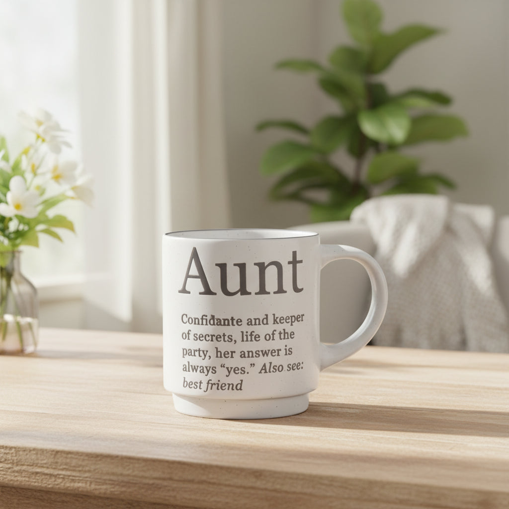 Coffee Cup Funny Title Series Ceramic Cup, Aunt, 14oz, Gift Box