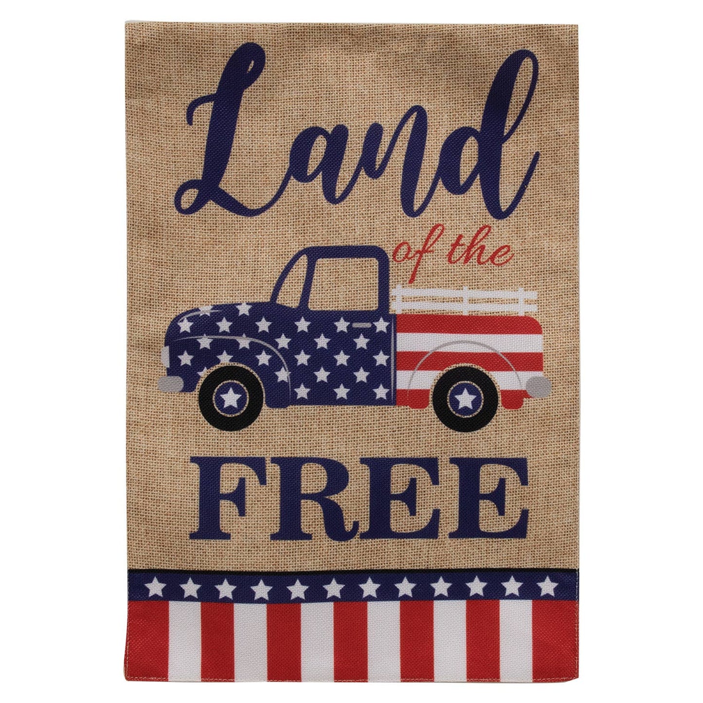 Land of the Free Burlap Garden Flag