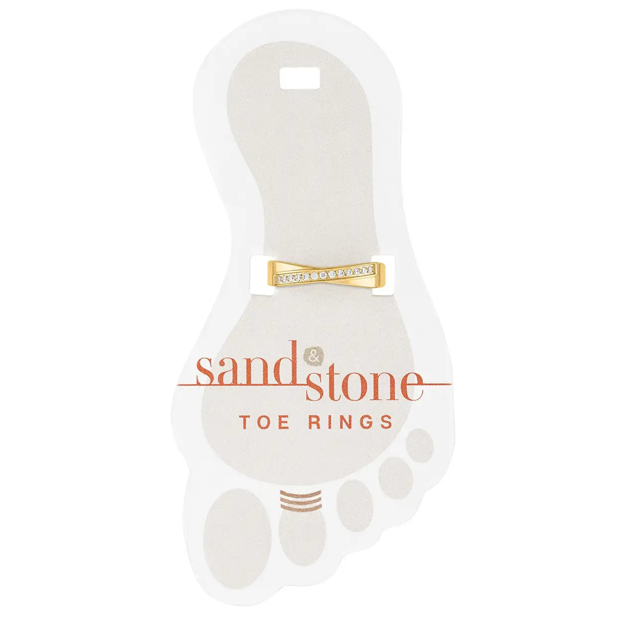 Gold CZ Criss Cross Sand & Stone Toe Ring