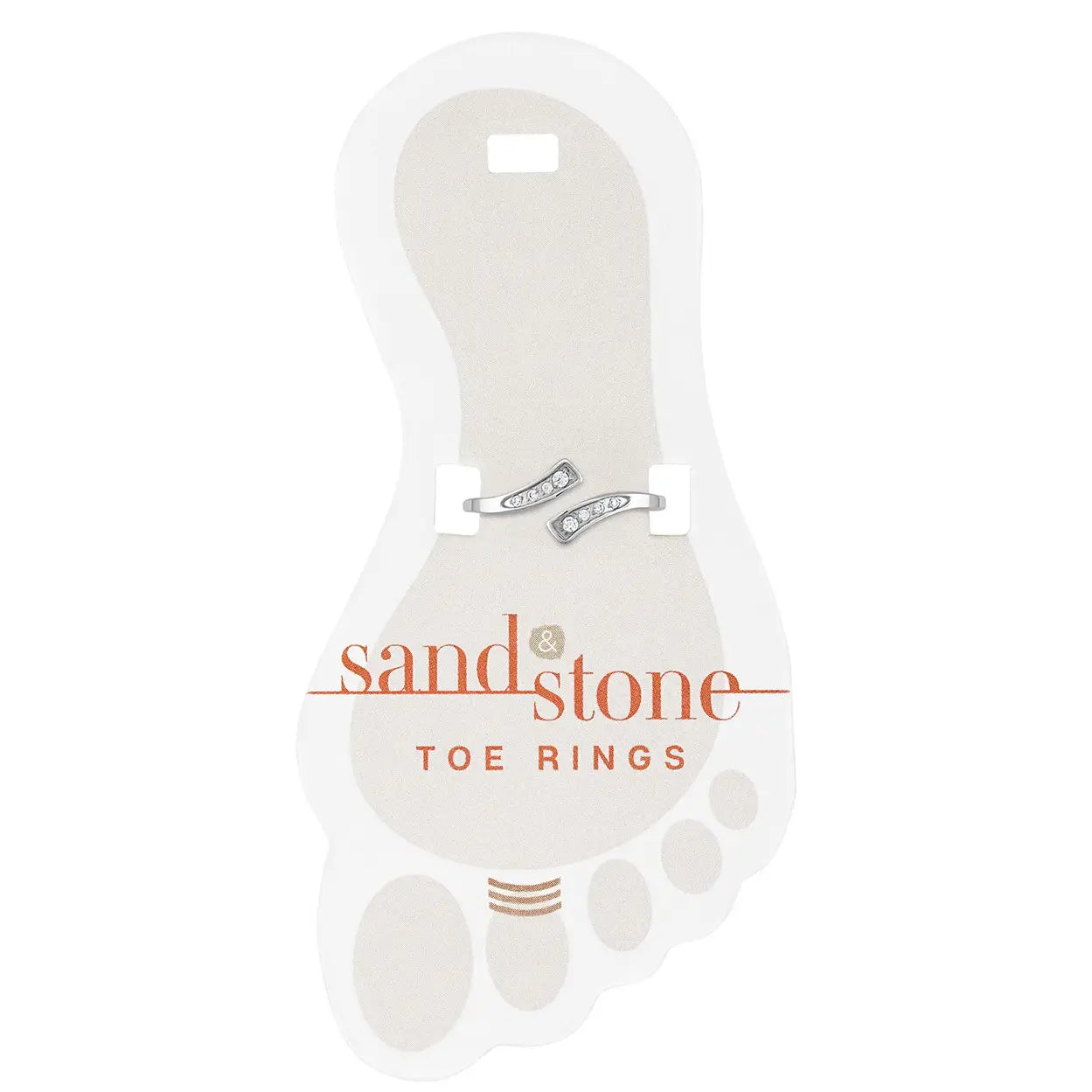 Silver CZ Wrap Sand & Stone Toe Ring