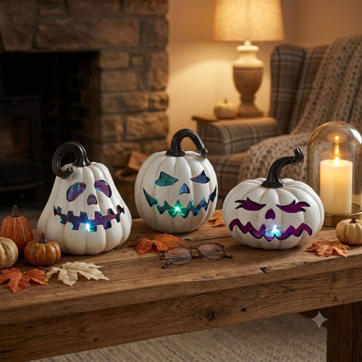 Resin Halloween Jack-O-Lantern Lights (each)