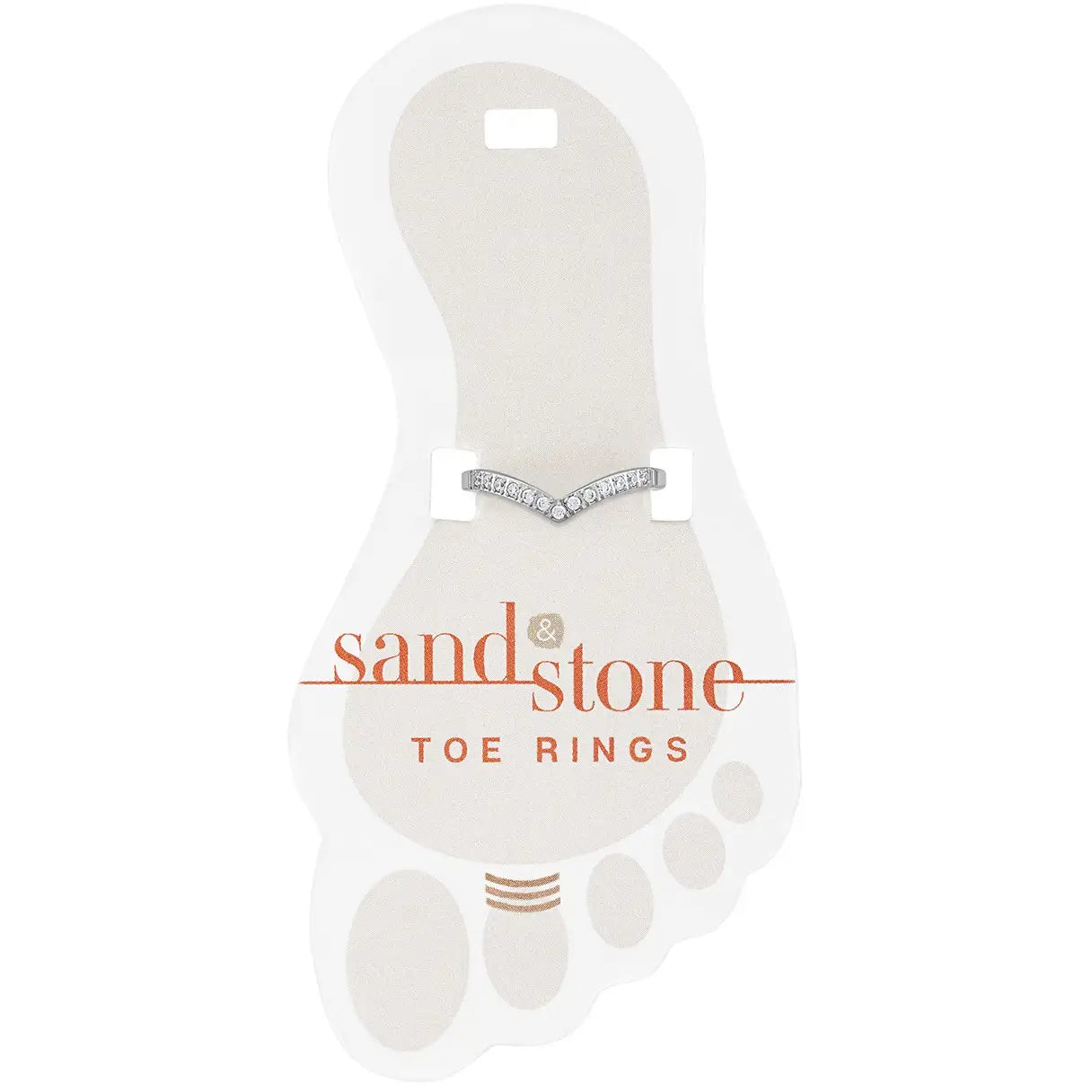 Silver CZ Dip Sand & Stone Toe Ring