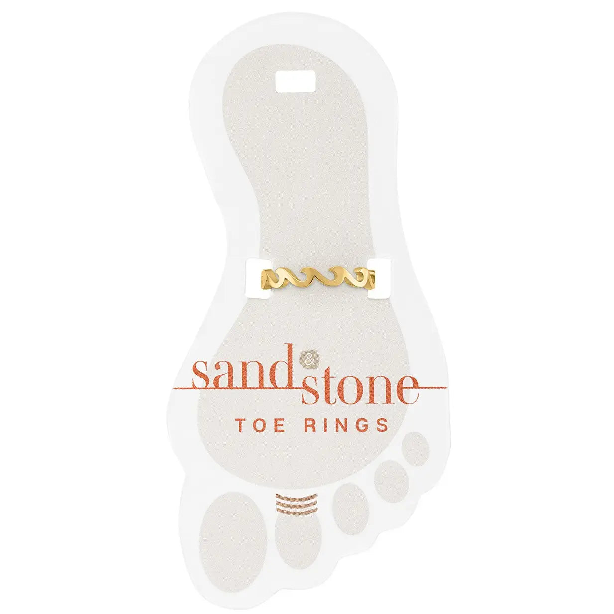 Gold Infinity Wave Sand & Stone Toe Ring