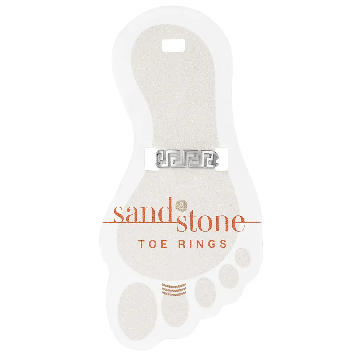 Silver Greek Key Sand & Stone Toe Ring
