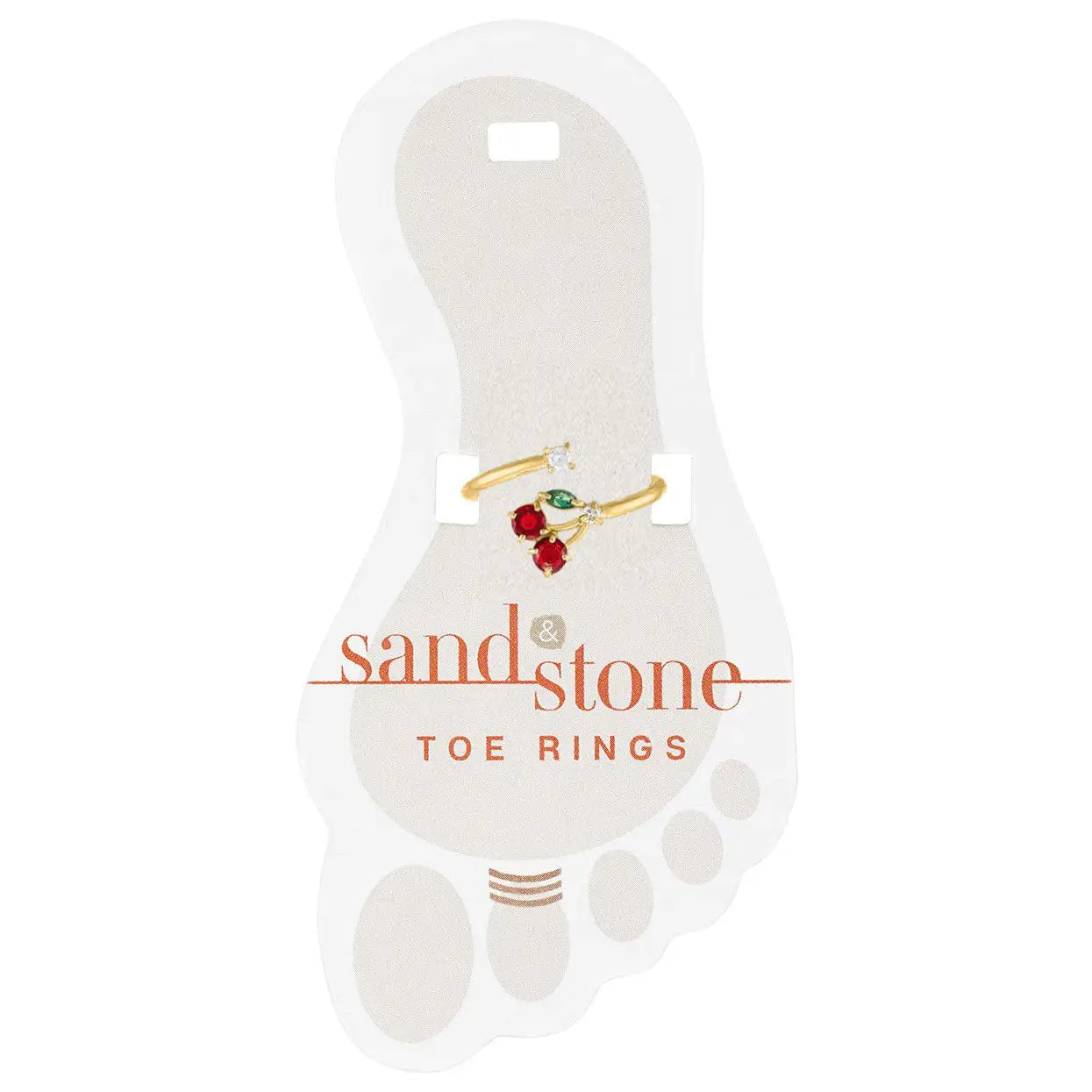 Gold Cherry Sand & Stone Toe Ring