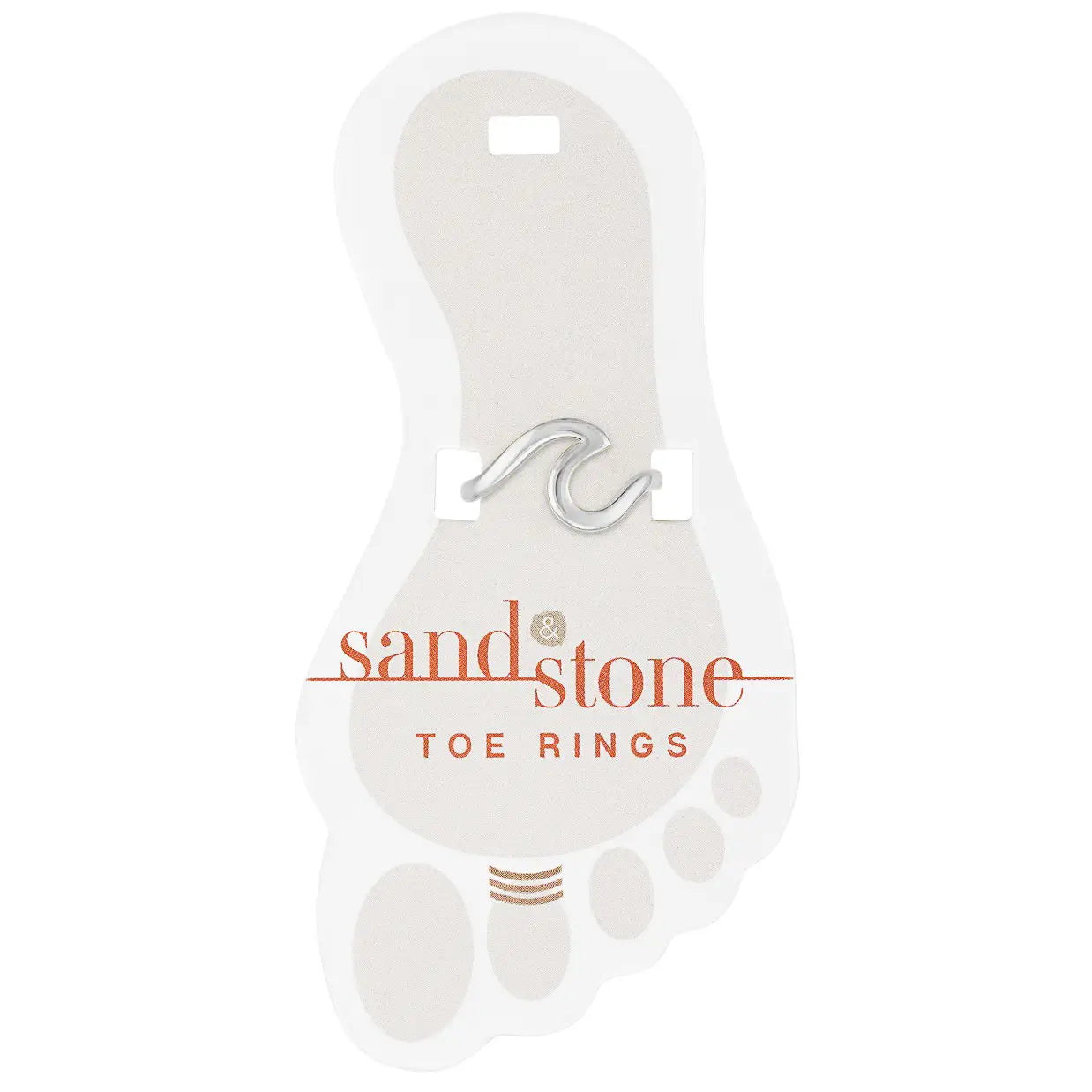 Silver Wave Sand & Stone Toe Ring