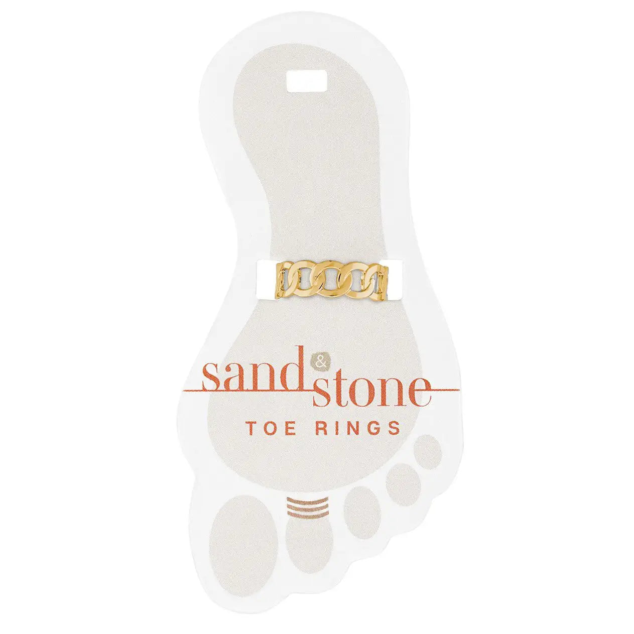 Gold Chain Link Sand & Stone Toe Ring