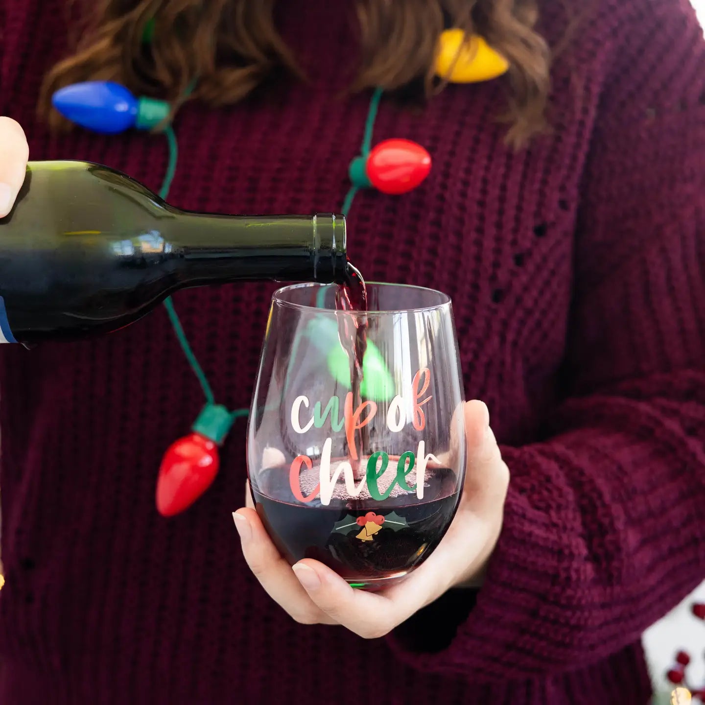 Festive Cup of Cheer Wine Glass