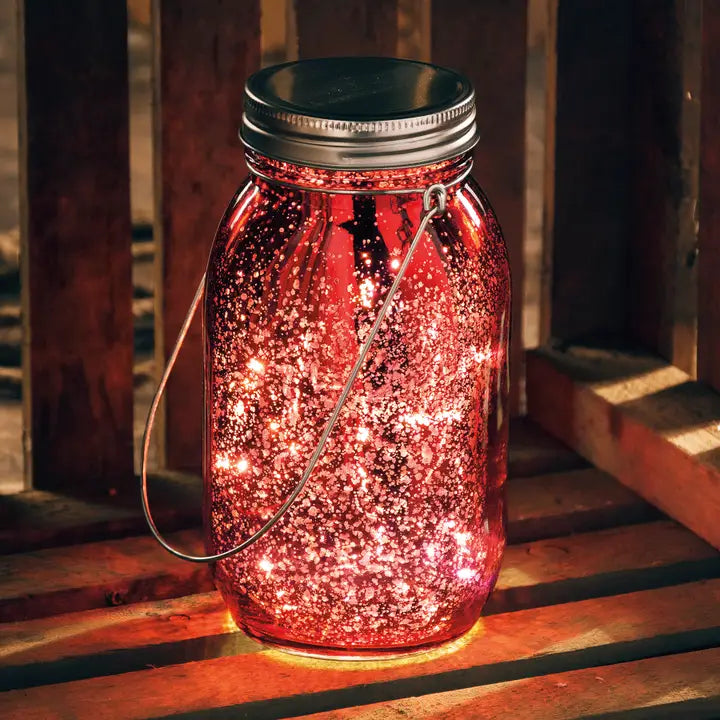 Red Mercury Lighted Glass Lantern