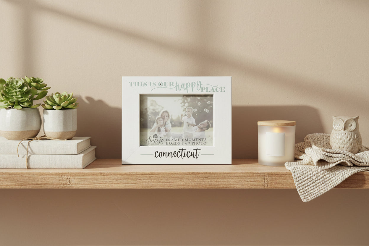 Our Happy Place Frame - Connecticut