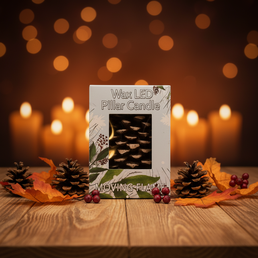 Pine Cone Moving Flame LED Candle