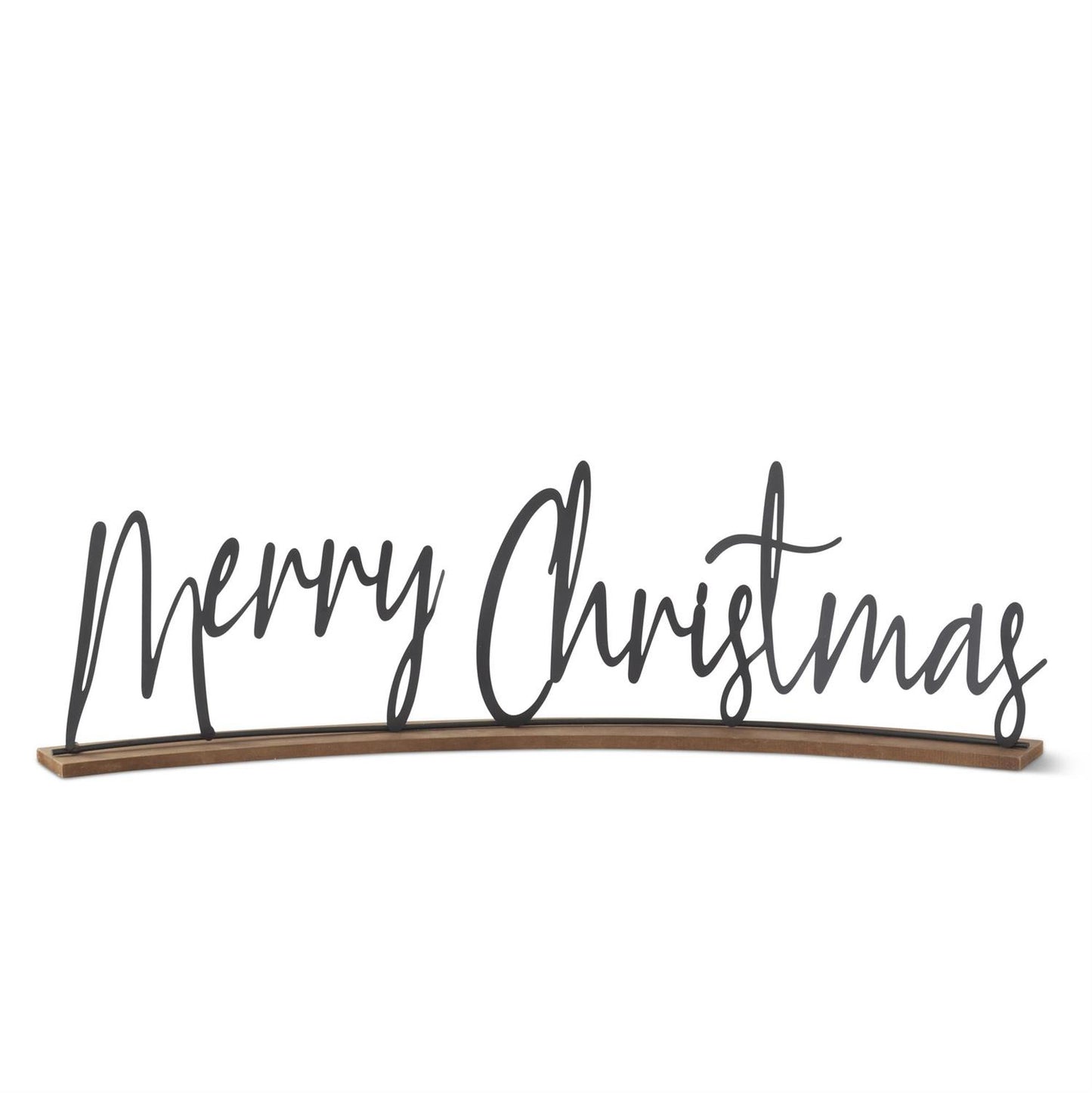 26 inch curved matte black metal merry Christmas