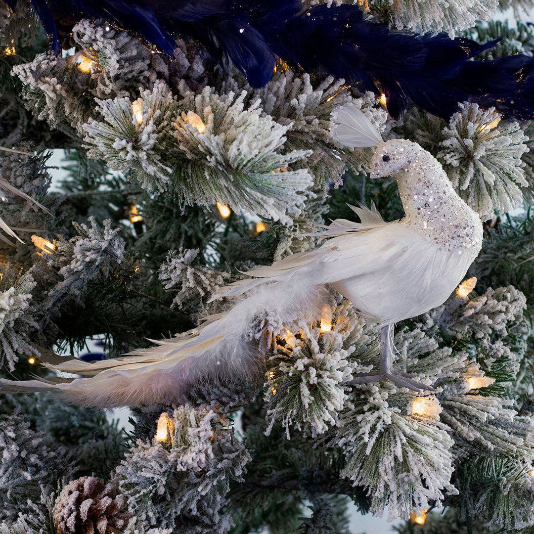 White Peacock Ornament: 18"