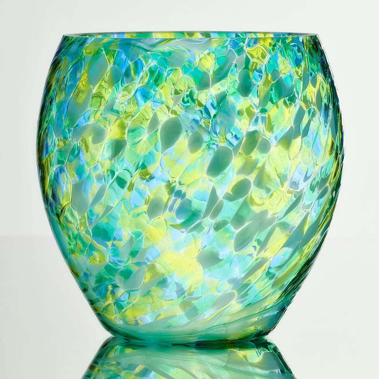 Self watering plant pot blue green