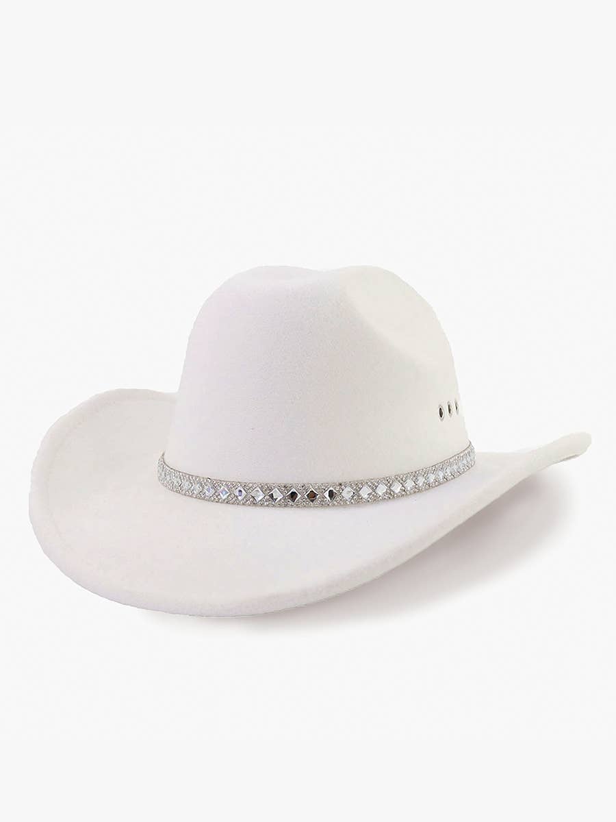 Baye Cowboy Hat – Rhinestone Band Eyelets | HAT2664: Black