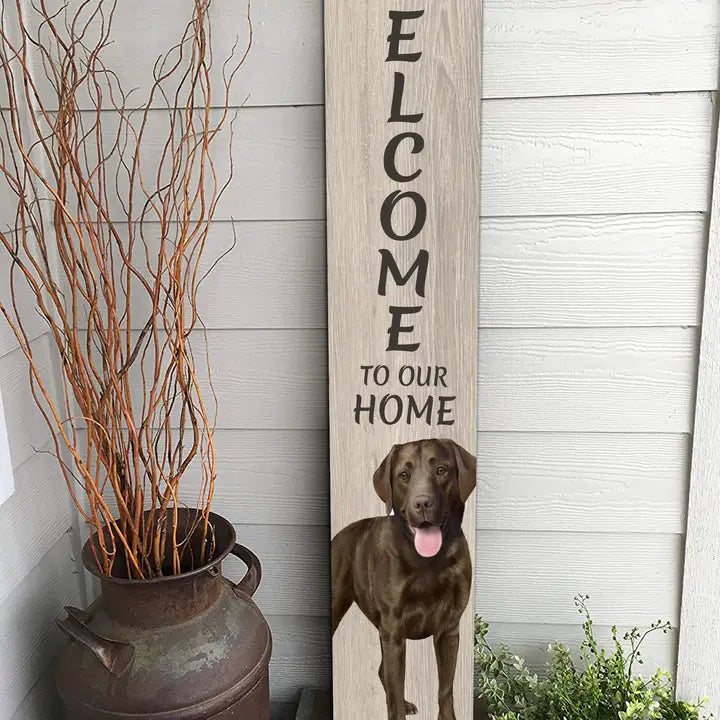 Lab, Chocolate Welcome Sign