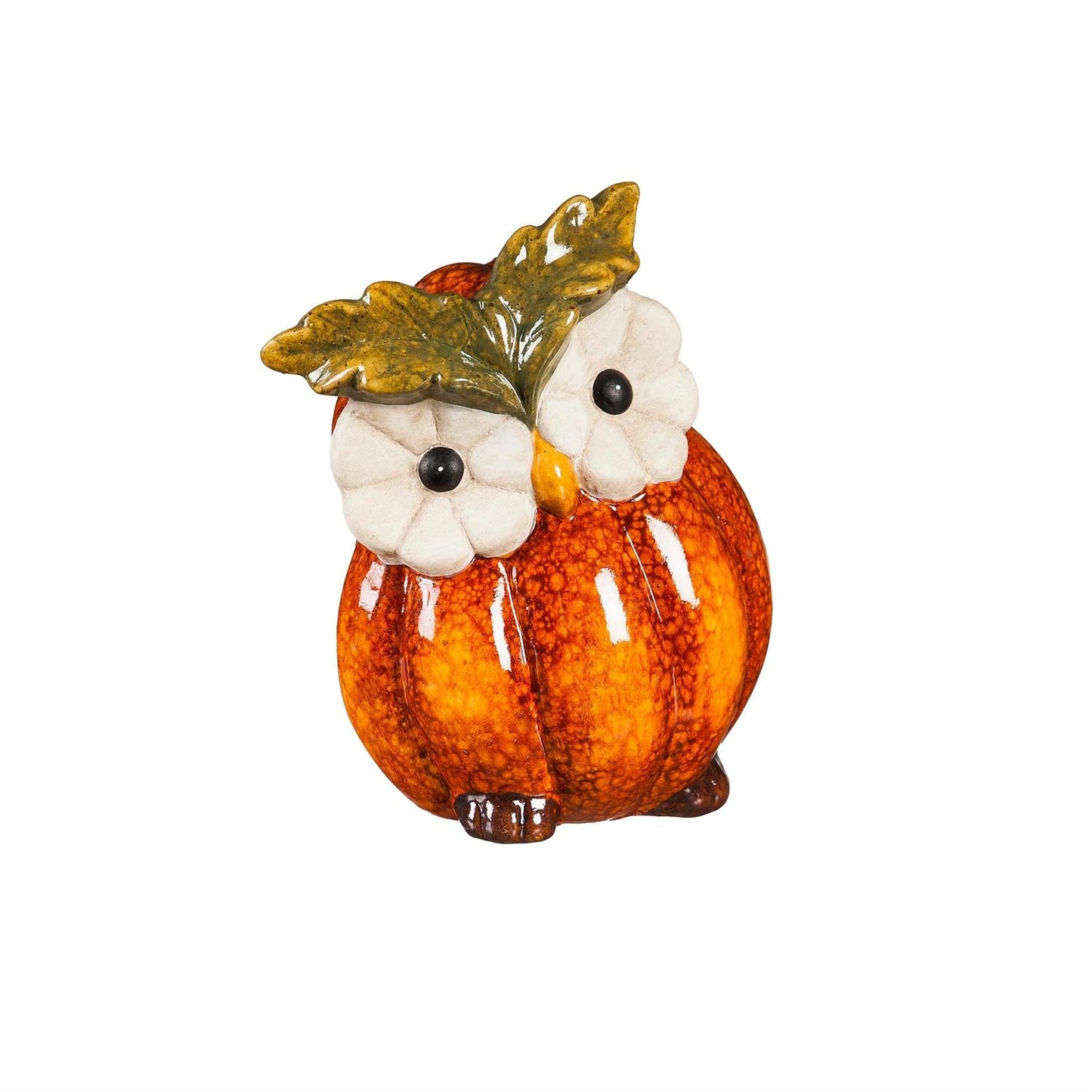 Harvest Blossom 7" Ceramic Owl Table Decor