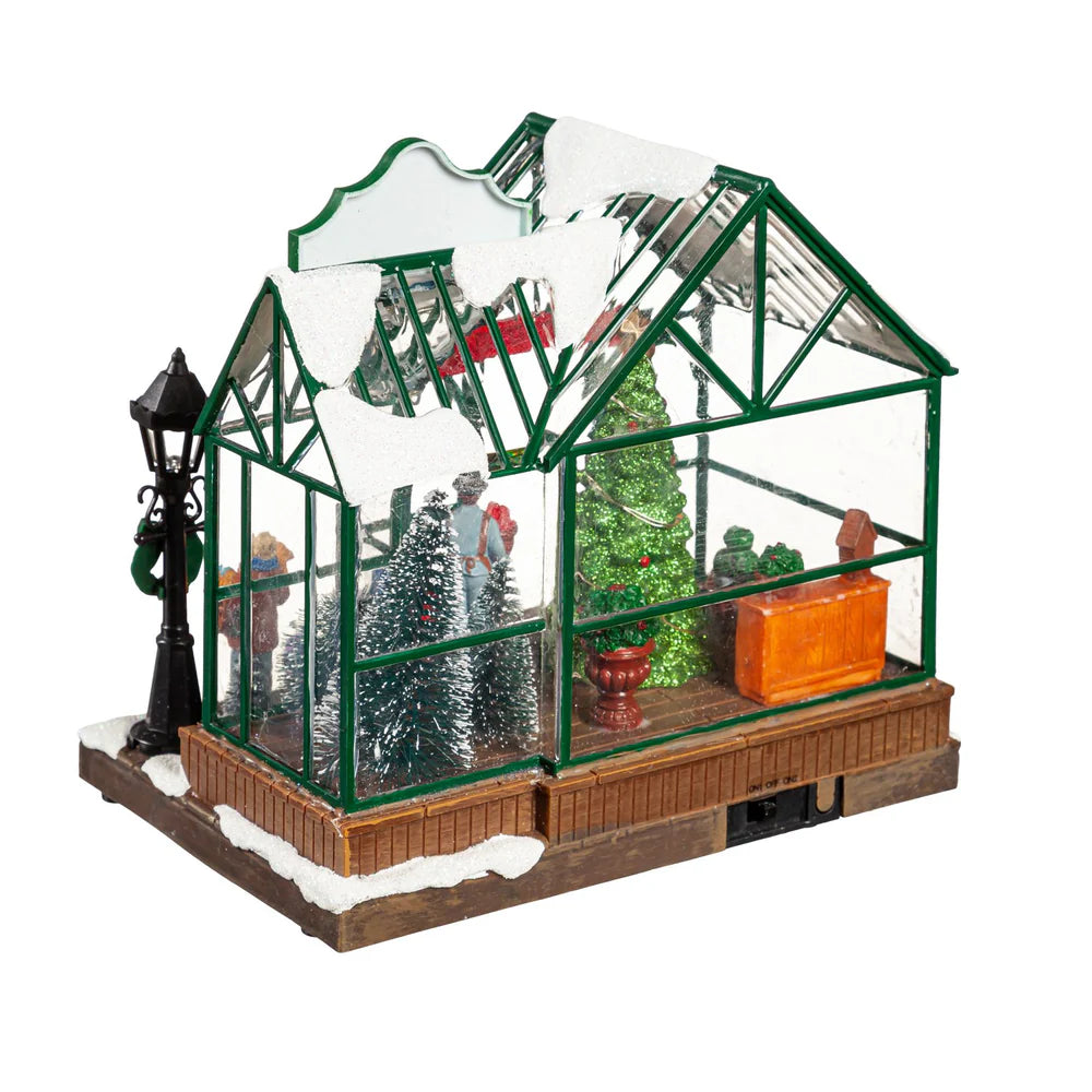 LED Christmas Greenhouse w/Rotating Tree