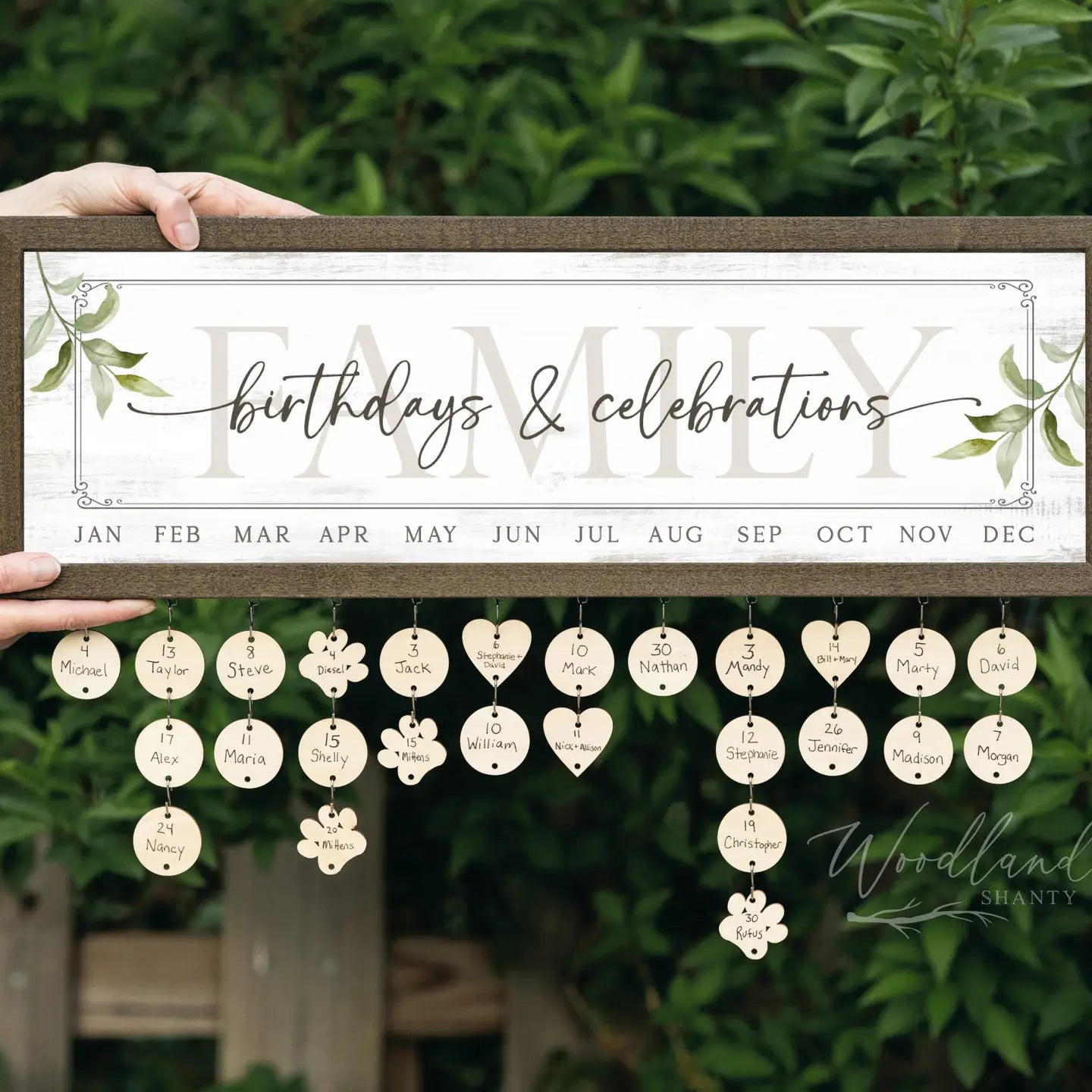 Framed Family Birthdays & Celebrations Calendar Sign-Fresh