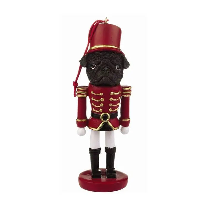 Pug Black Nut Cracker Ornament