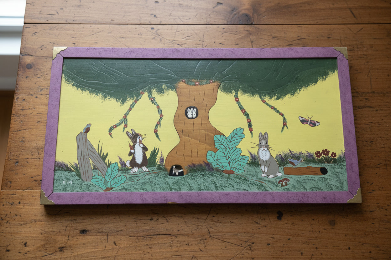 Easter Forest Wood Carved Picture