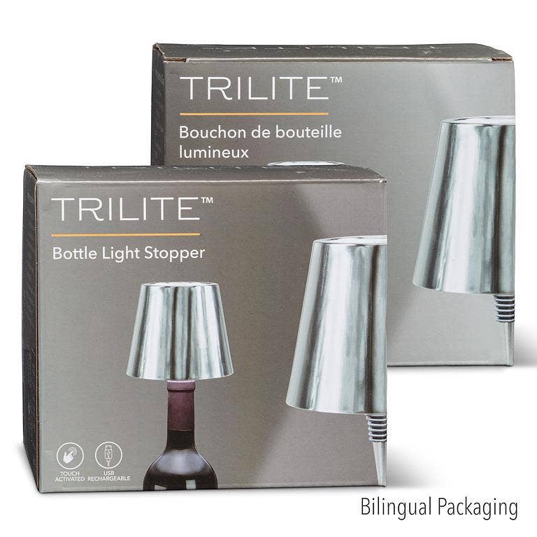 Classic Shade LED Bottle Stopper Light-5"H-Chrome