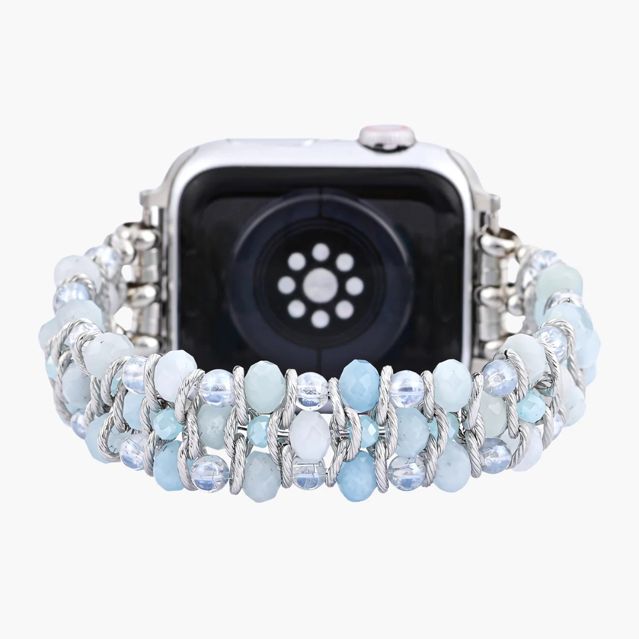 Aquamarine Sapphire Braided Apple Watch Strap-Small