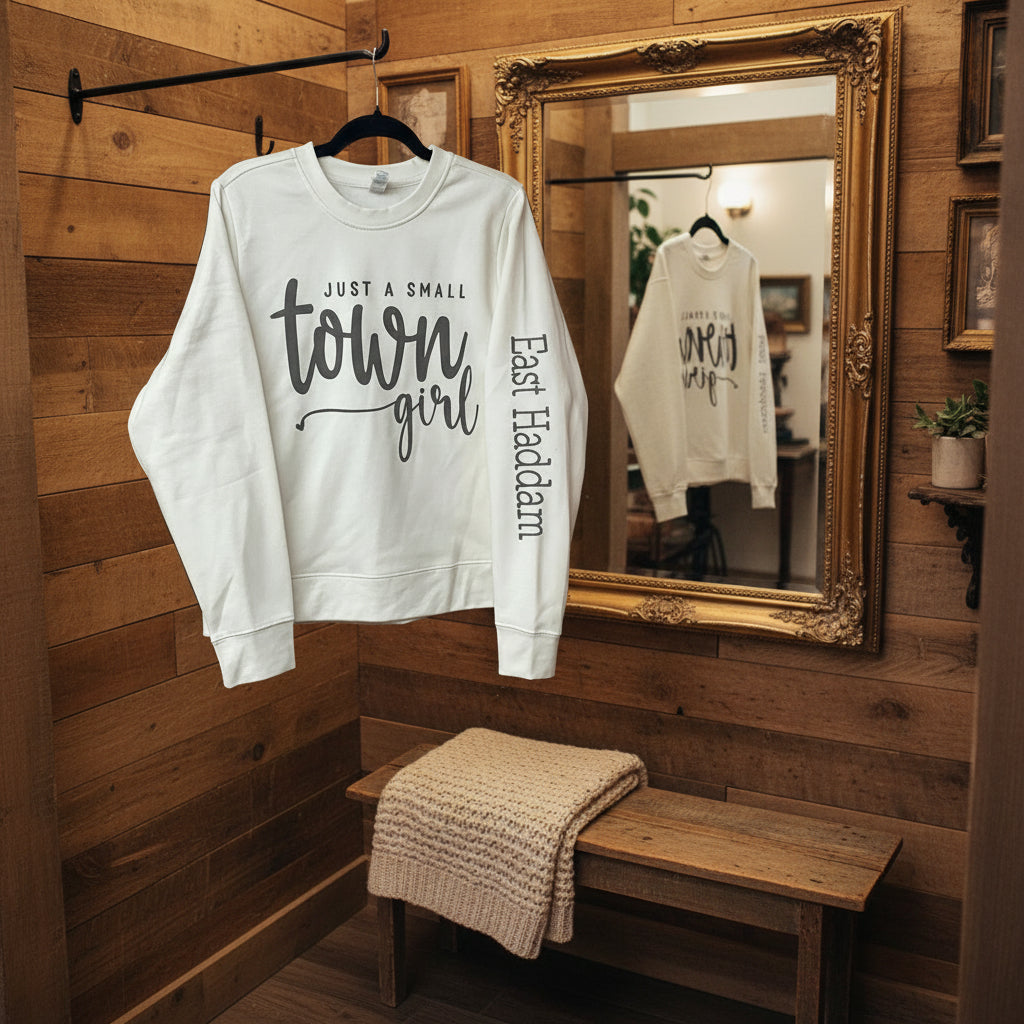 Just A Small Town Girl Sweatshirt East Haddam - Cream XL