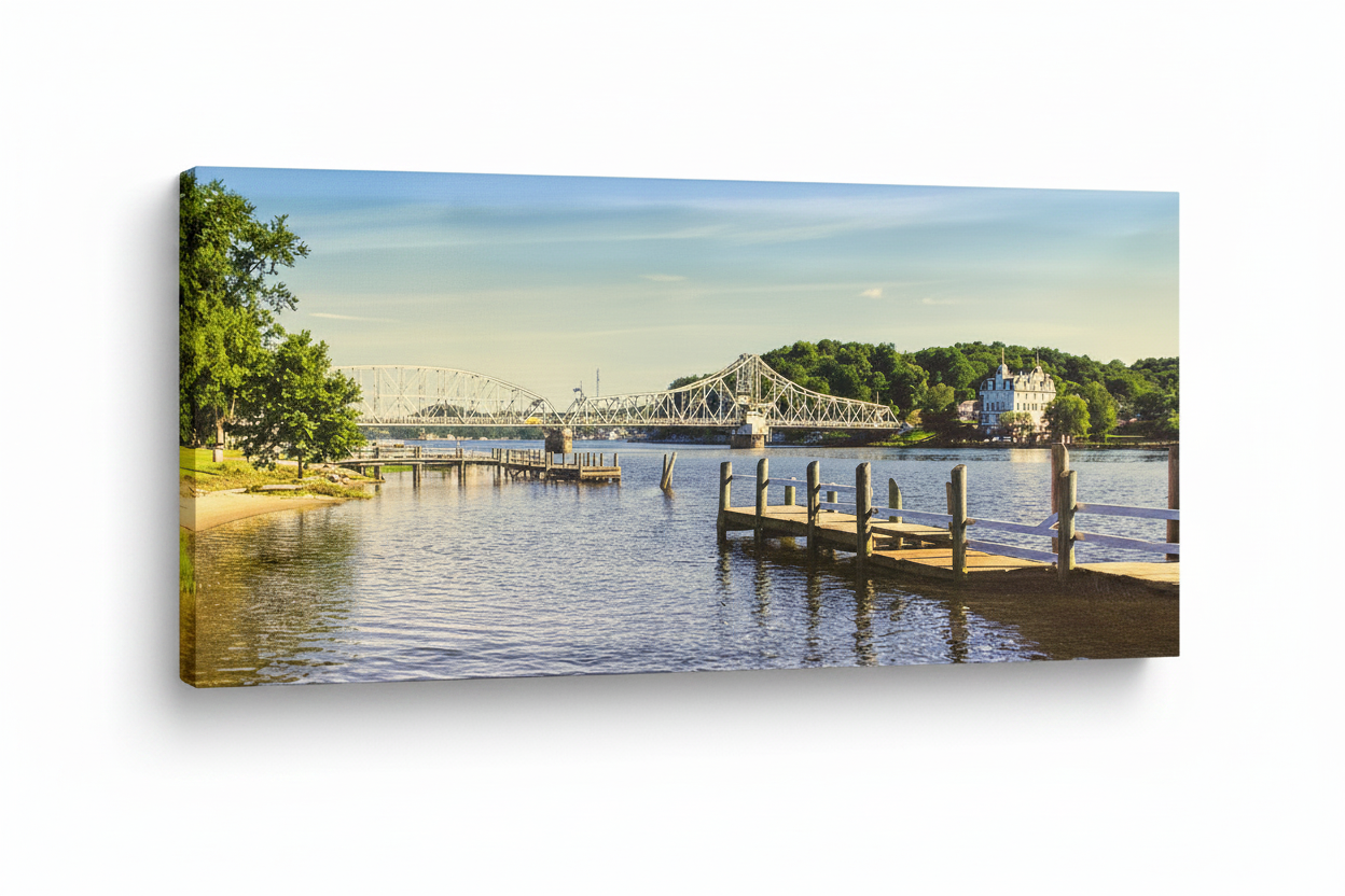 CT River Bridge Frameless Photo