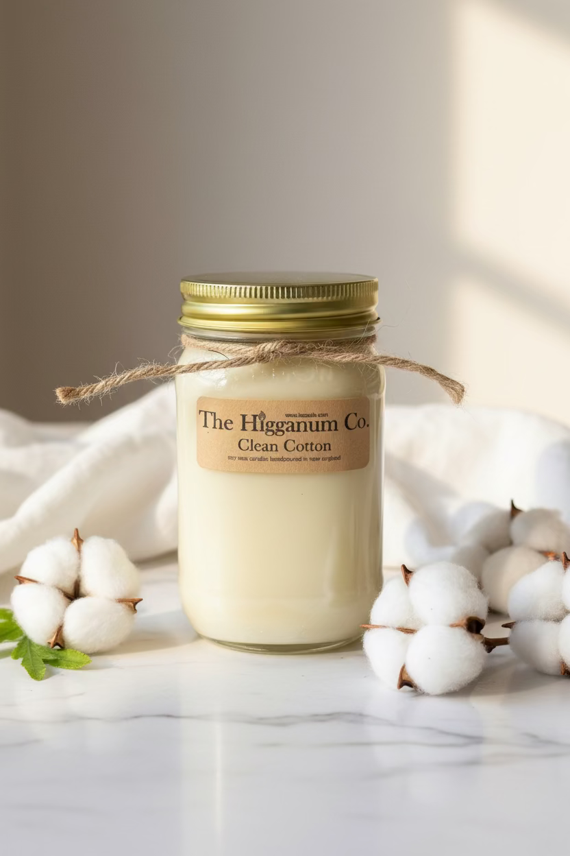 The Higganum Co. - Clean Cotton Candler - Mason Jar