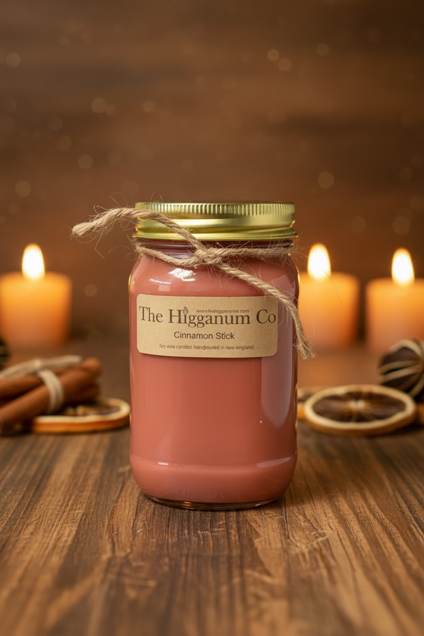 The Higganum Co. - Cinnamon Stick Candle - Mason Jar