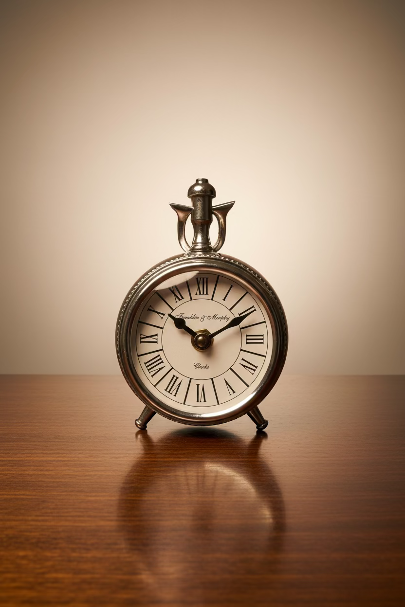 Franklin & Murphy Nickel Standing Clock