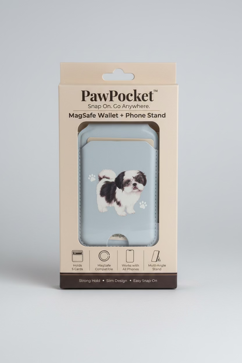Shih Tzu (Black & White Puppy Cut) Phone Magwallet