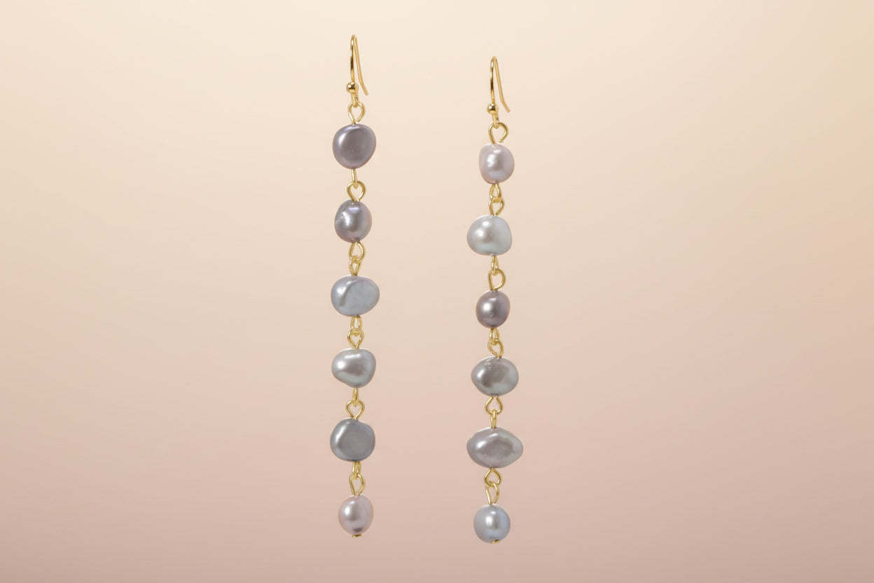14K Gold Filled Freshwater Pearl Dangle Earrings