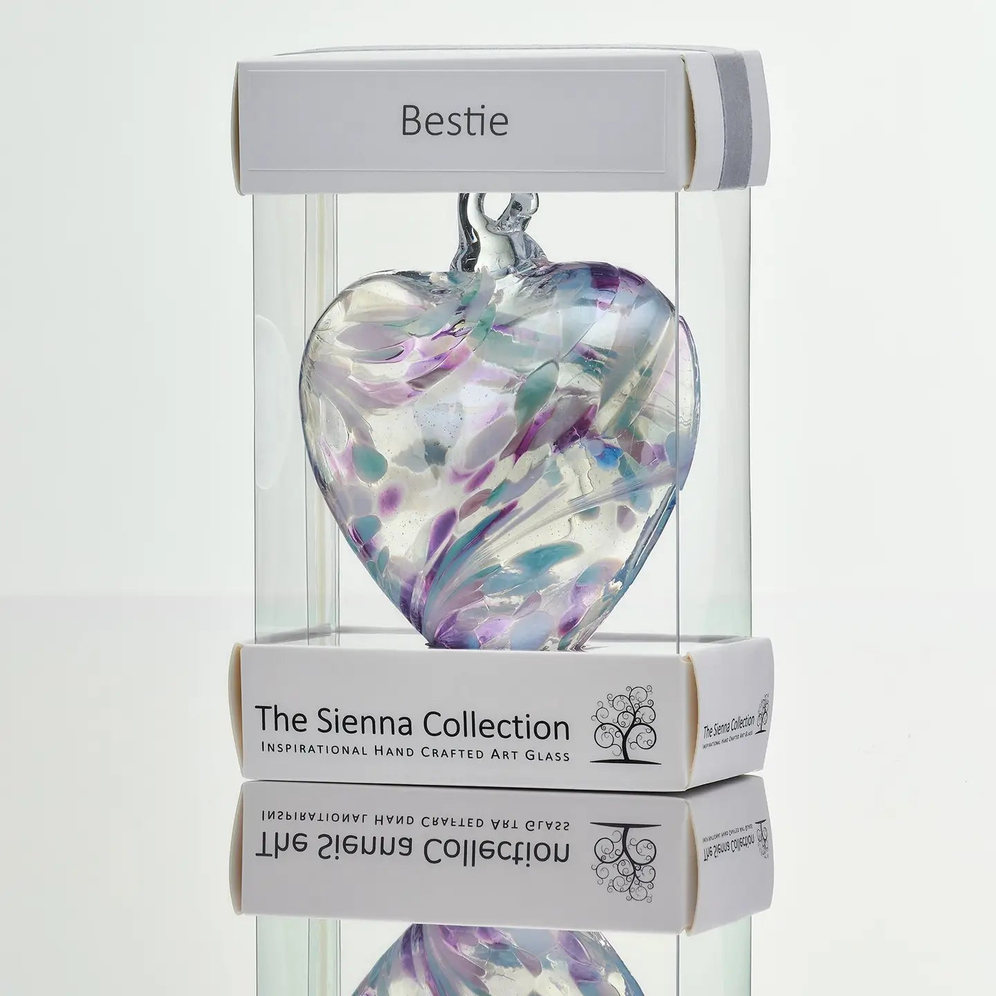 8cm Friendship Heart - Bestie - Pearl