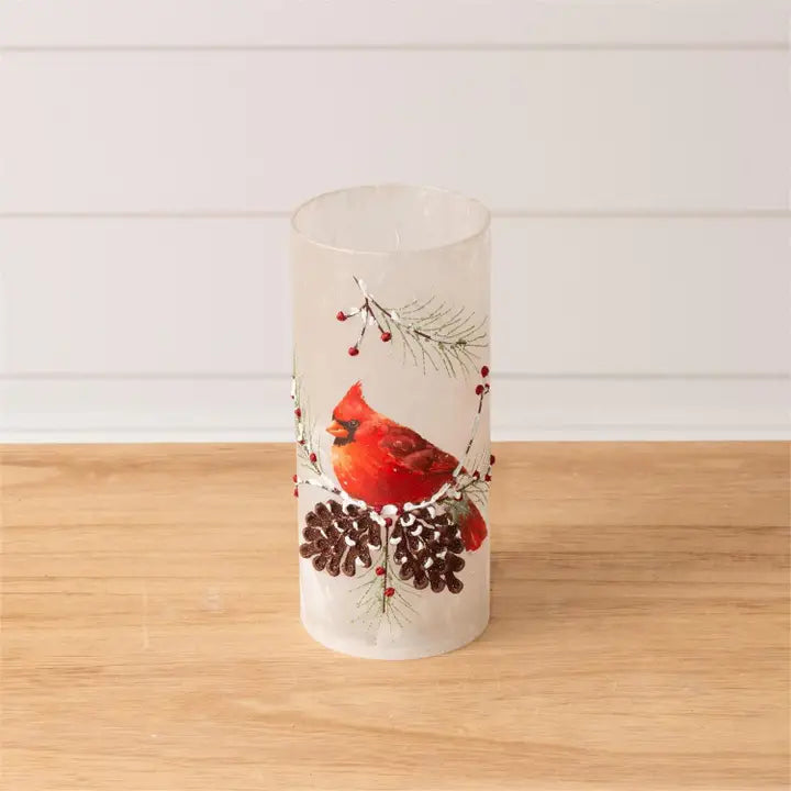 Frosted Glass luminary-cardinal