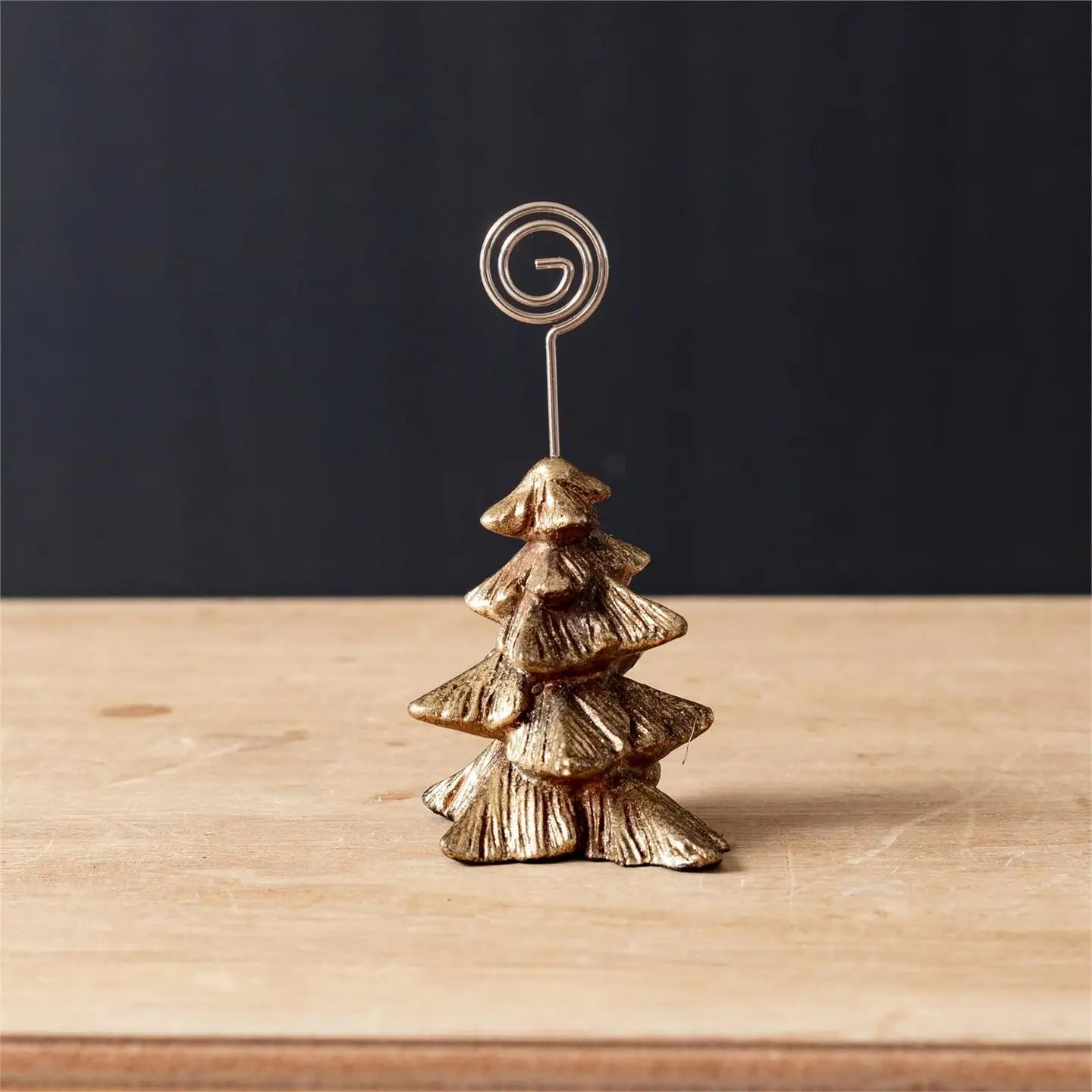Gold Christmas Tree Card Holder