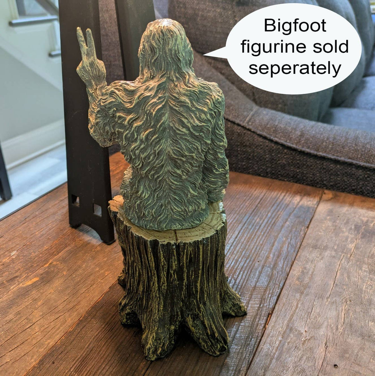 Tree Stump Pedestal 4 IN Tall Bigfoot Display Stand: Dark Brown