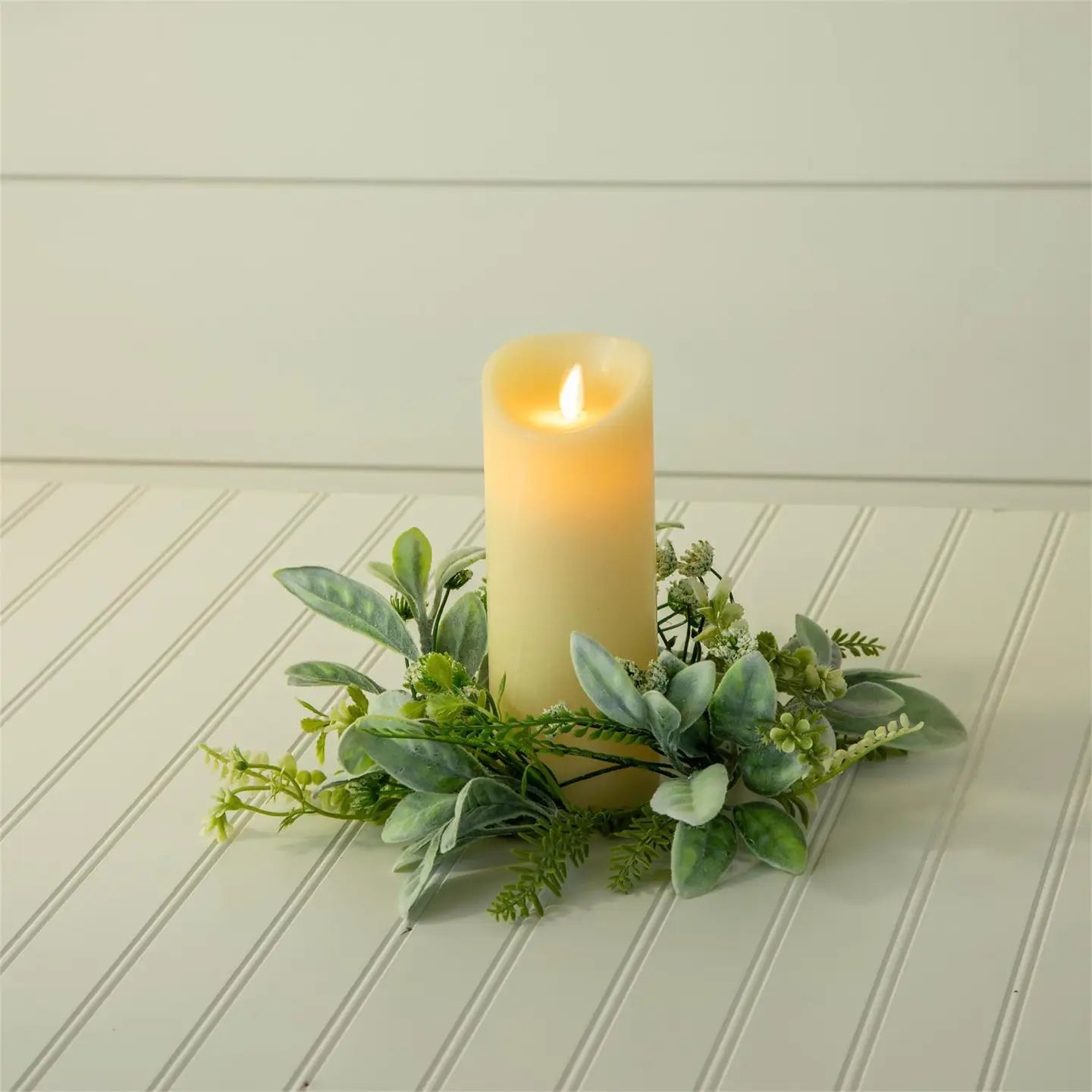 Candle Ring, Lambs Ear, and Mixed Greens