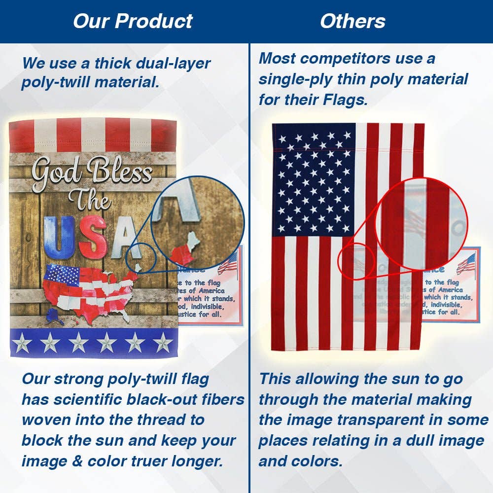 H&G Studios God Bless the USA 12x18in Garden Flag