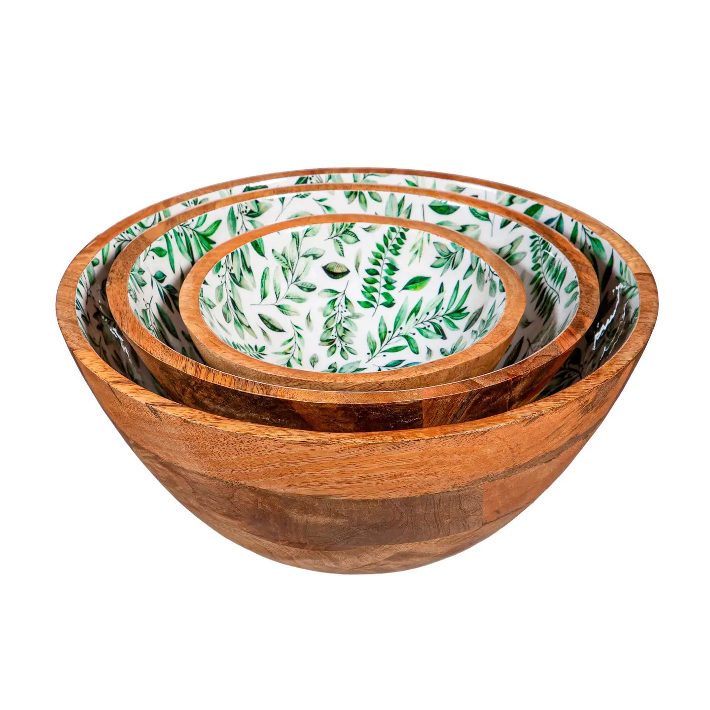 Olive Oasis Wood Bowl (Set of 3)